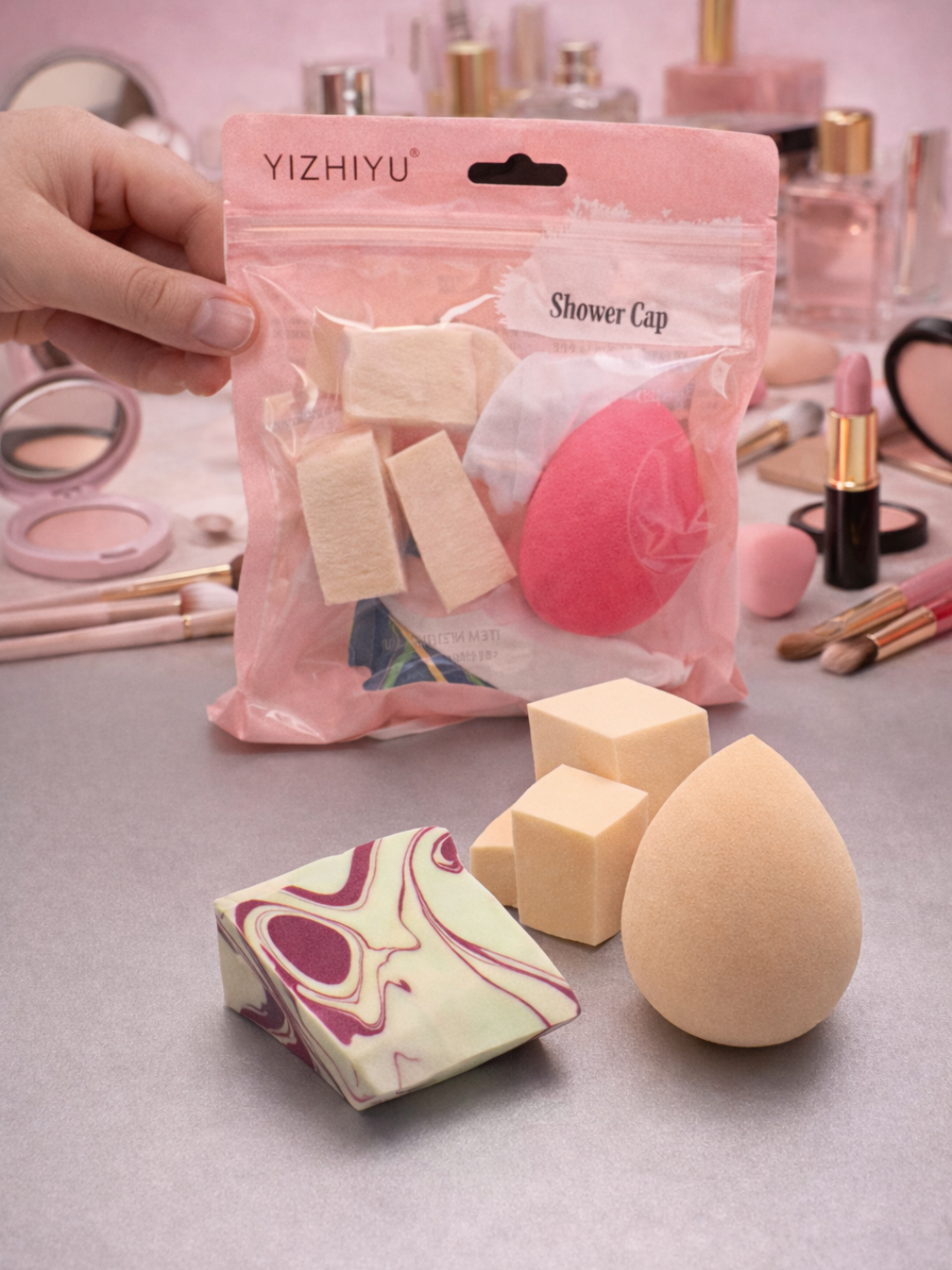 Sponch Nabor 8 sht Makeup Sponge Set – Tonal Krem va Konsiler uchun - 