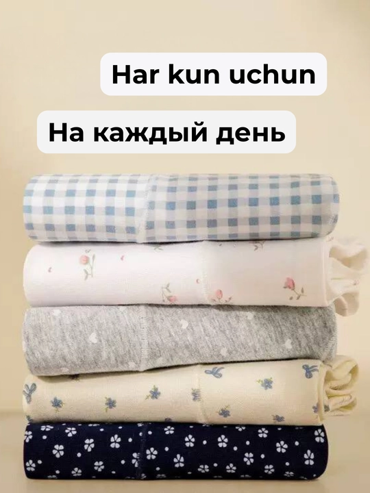 Ayollar uchun paxtali shortik-slip ichki kiyim, baland belli trusiklar, kundalik