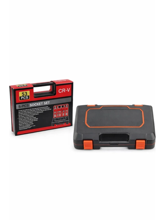 Attools 53 qismli uchli kalitlar to‘plami, 1/4 dyuymli ratchet kalit bilan
