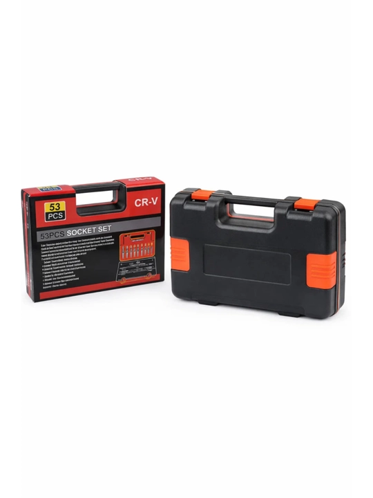 Attools 53 qismli uchli kalitlar to‘plami, 1/4 dyuymli ratchet kalit bilan