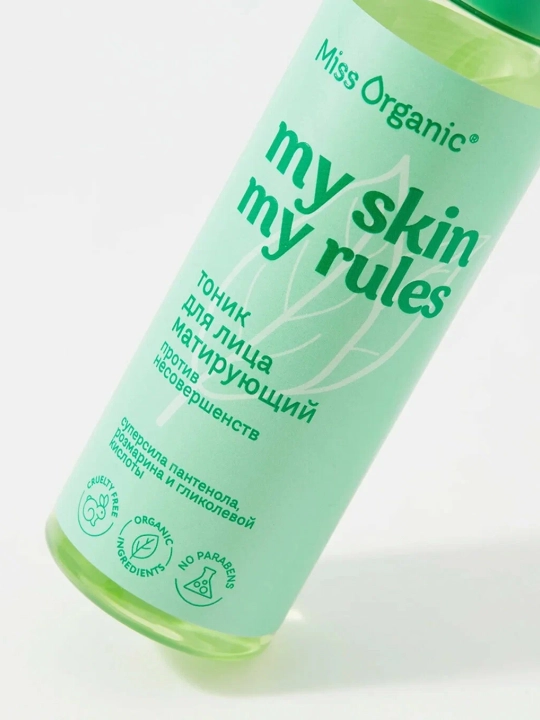 MISS ORGANIC Yuz uchun tonik, xiralashtiruvchi, 190 ml