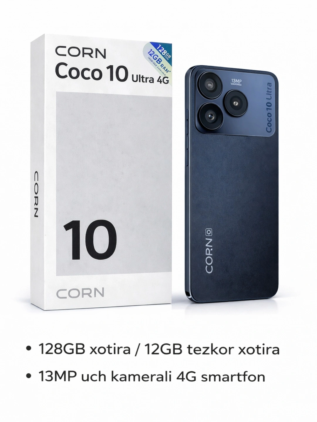 Смартфон Coco10 Ultra 4G, 6.8" 90Hz HD+, 12/128GB, 5000mAh, Android 14 за 1099900 сум со скидкой 45%. Uzum Market