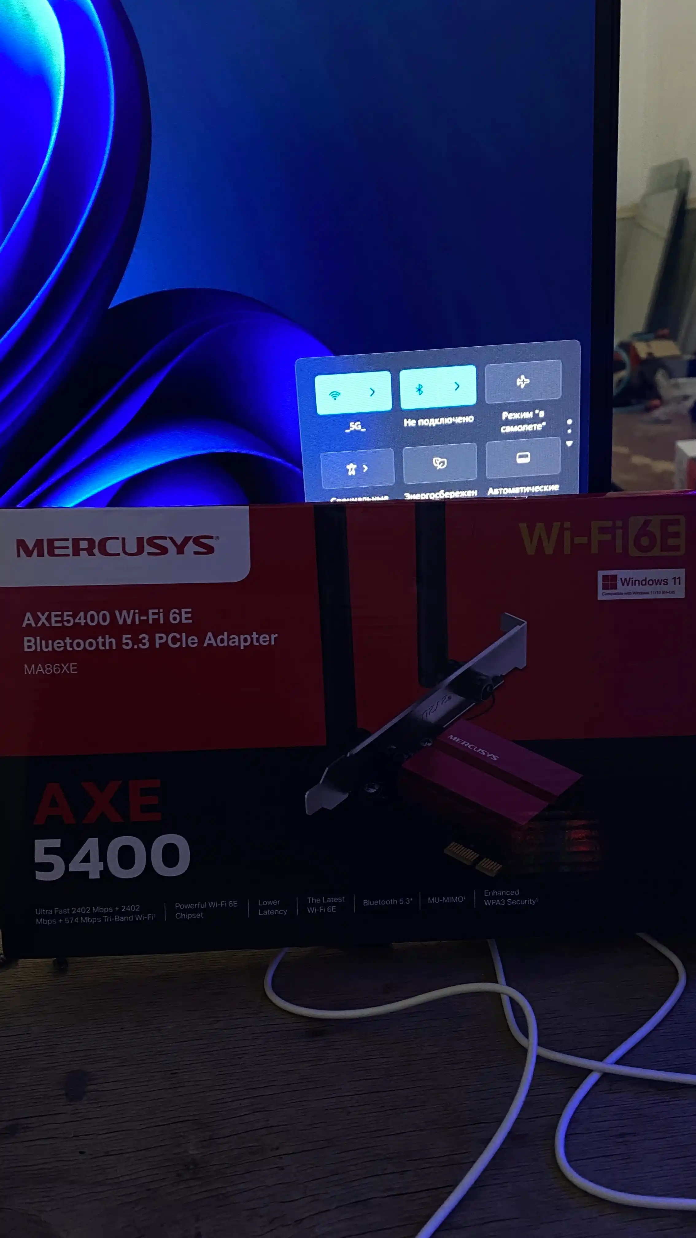 Mercusys MA86XE AXE5400 Wi-Fi 6E + Bluetooth 5.2 PCI-Express адаптер