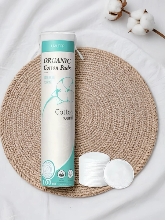 Ватные диски из хлопка Organic, круглые, 100 штук - 