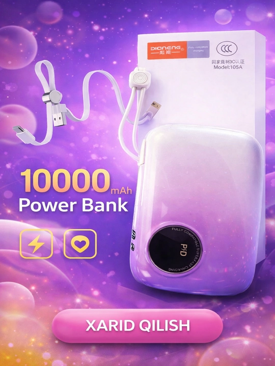 Powerbank Tezkor zaryadlovchi qurilma 20 000 mAh, 10 000mAh - 