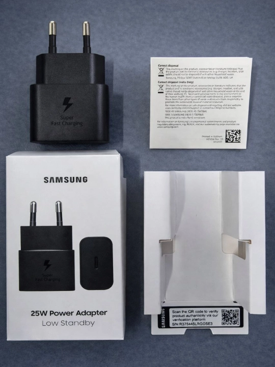 Samsung 25W Type-C (ОРГ) адаптер зарядное устройство, быстрая зарядка