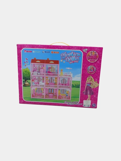 Трехэтажный кукольный домик Fashion Villa DIY с мебелью, 162 детали