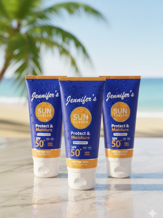 Krem, quyoshdan himoyalovchi  yuz va tana uchun, SPF 50, namlovchi, dengiz, plyaj, 60 ml - 