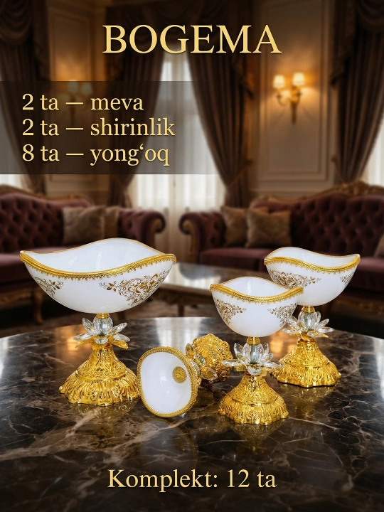 BOGEMA desert va shirinliklar uchun kremanka idishlar to‘plami, 12 dona