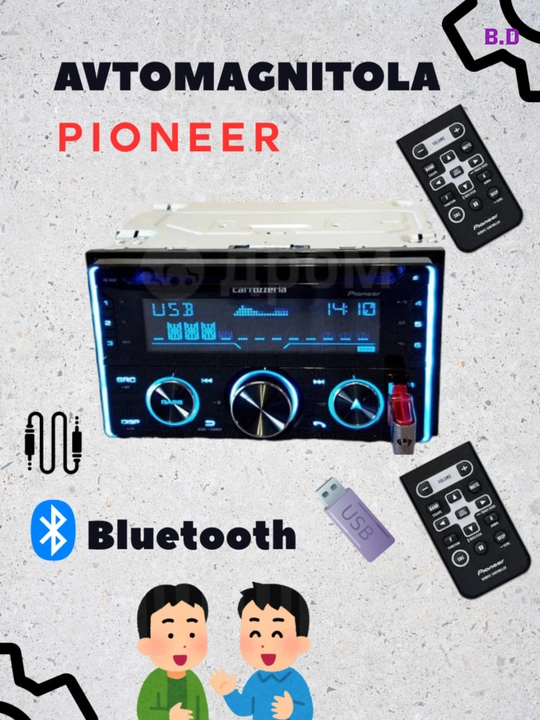 Pioneer magnitola, avtomobil uchun 725bt - 