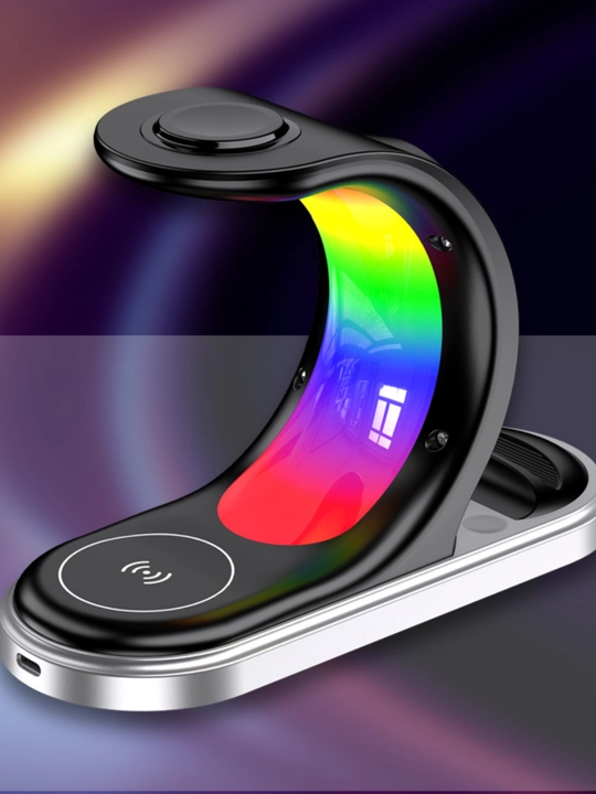 RGB yoritgichli 3 tasi 1 da simsiz Kakusiga quvvatlash moslamasi, universal