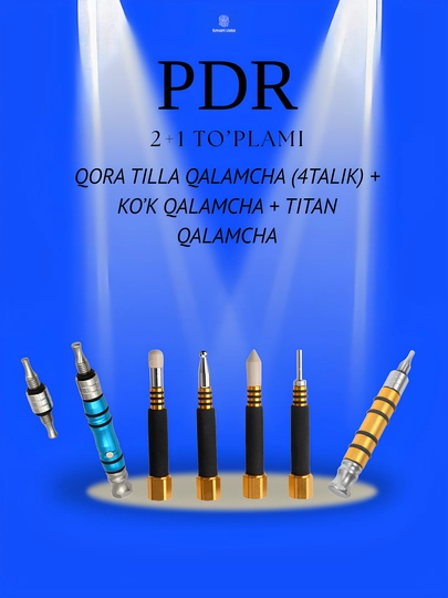 Набор PDR 2+1 (Черно-золотистый керн (4 насадки) + Синий керн + Титановый керн) — SUSTA-PDRTOPLAM31AKARANDASH
