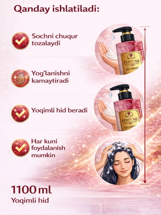 Shampun Rayyan Perfume, 1100 ml