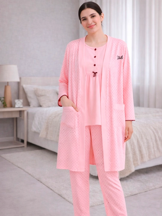 Uch qismli pijama, homilador va emizikli ayollar uchun, 3 tasi birda