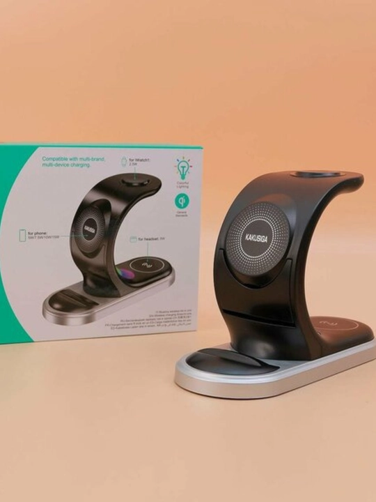 Kakusiga 3 tasi 1 da simsiz zaryadlovchi, RGB yoritgichli universal qurilma - 