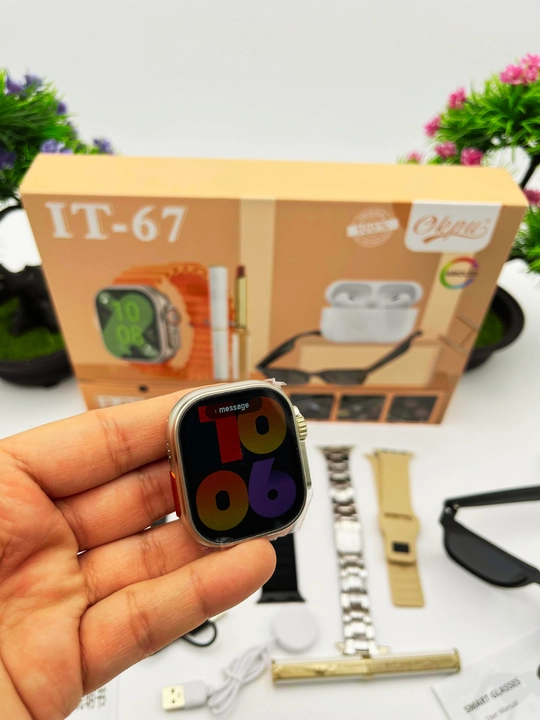 Smart Watch Ultra и Smart Watch 10, наушники Pods 2, ремешки 8–10 штук