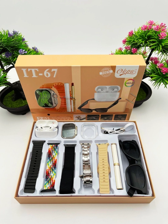 Smart Watch Ultra и Smart Watch 10, наушники Pods 2, ремешки 8–10 штук