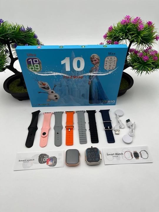 Smart Watch Ultra и Smart Watch 10, наушники Pods 2, ремешки 8–10 штук