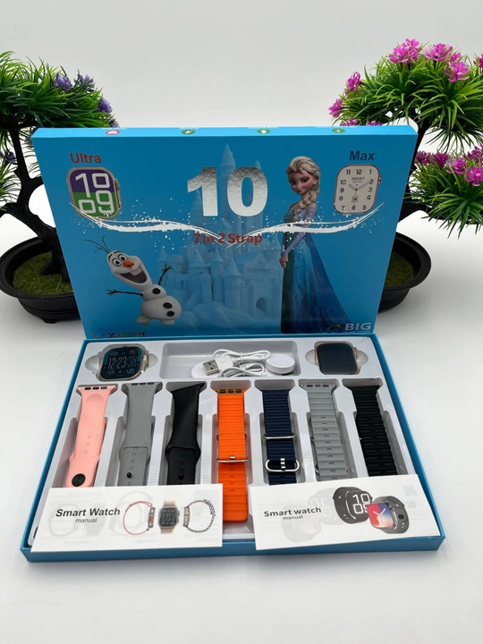 Smart Watch Ultra и Smart Watch 10, наушники Pods 2, ремешки 8–10 штук