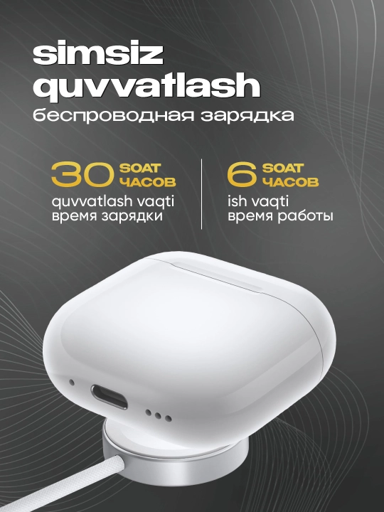Simsiz quloqchinlar Pods 4 ANC DUBAI, iPhone va Android uchun