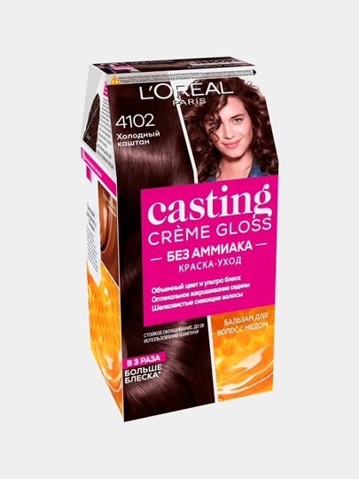 Краска Для Волос L'oreal Casting Creme Gloss, Холодный Каштан, Тон 410