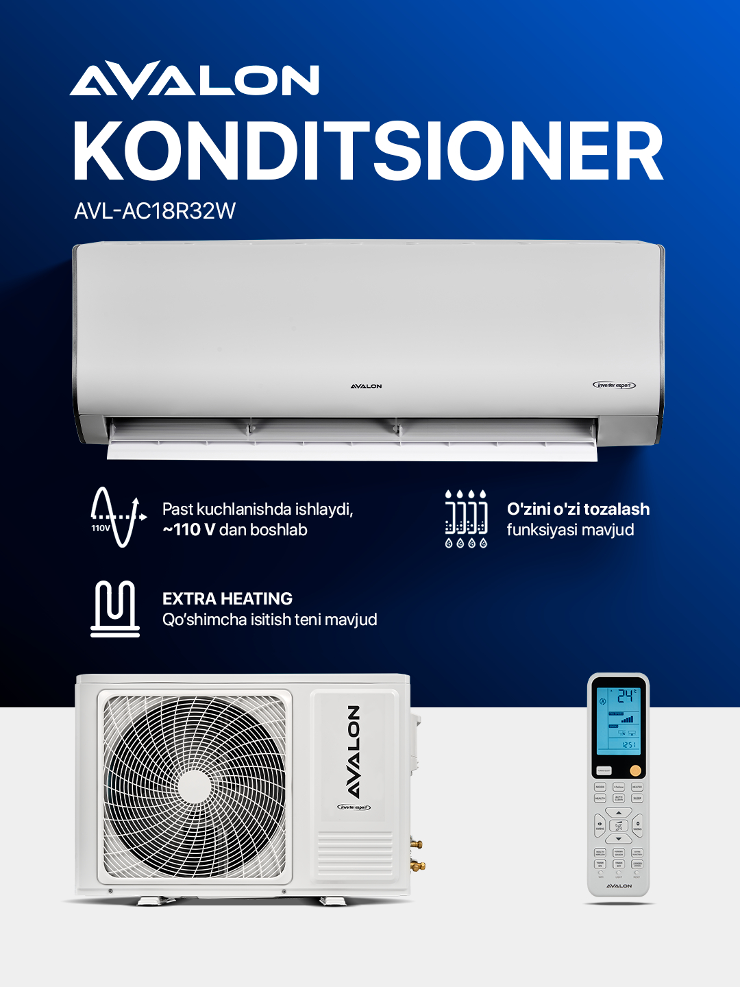 Invertor konditsioner AVALON AVL-AC18R32 W - 