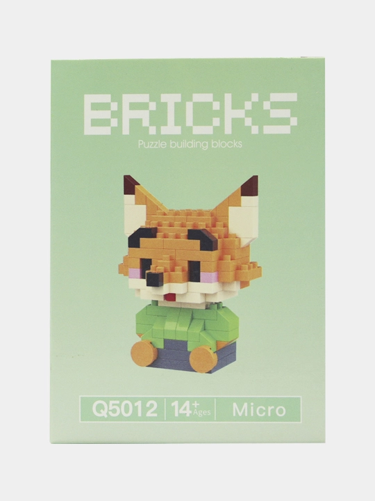 3D мини-конструктор Bricks Лис Ник Уайлд, Зверополис, наноблоки, 7–10 см - 