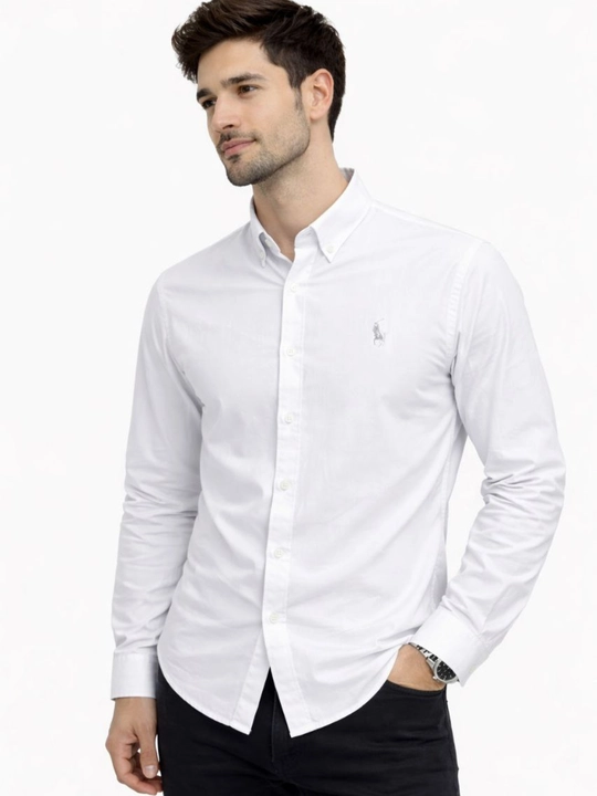 Erkaklar uchun klassik U.S Polo ASSN. ko‘ylak – 100% paxta, bahor-yoz-kuz uchun, 1 razmer kichik