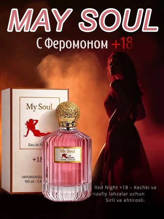 Atir My Soul parfyumlangan suvi, 100 ml - ayollar uchun, romantik va jozibali ifor +18