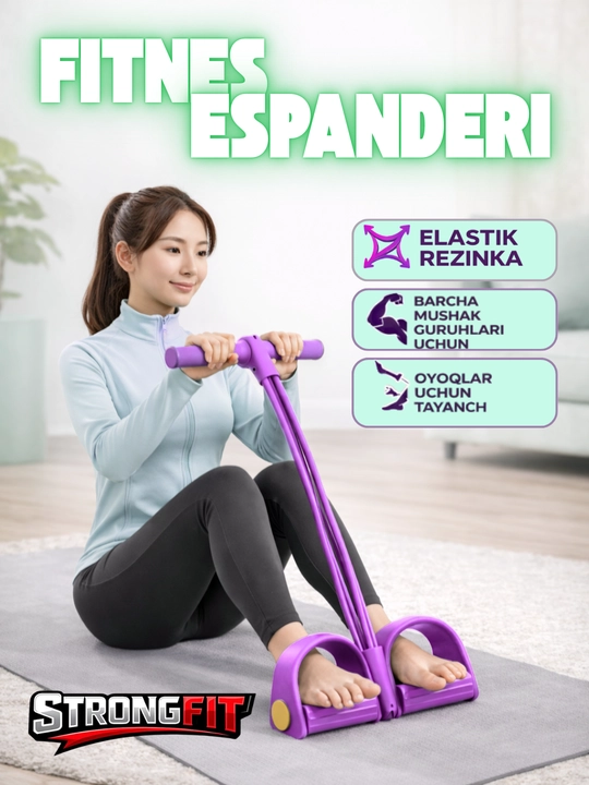 Fitnes espander – oyoq va qo‘l uchun elastik rezinka - 