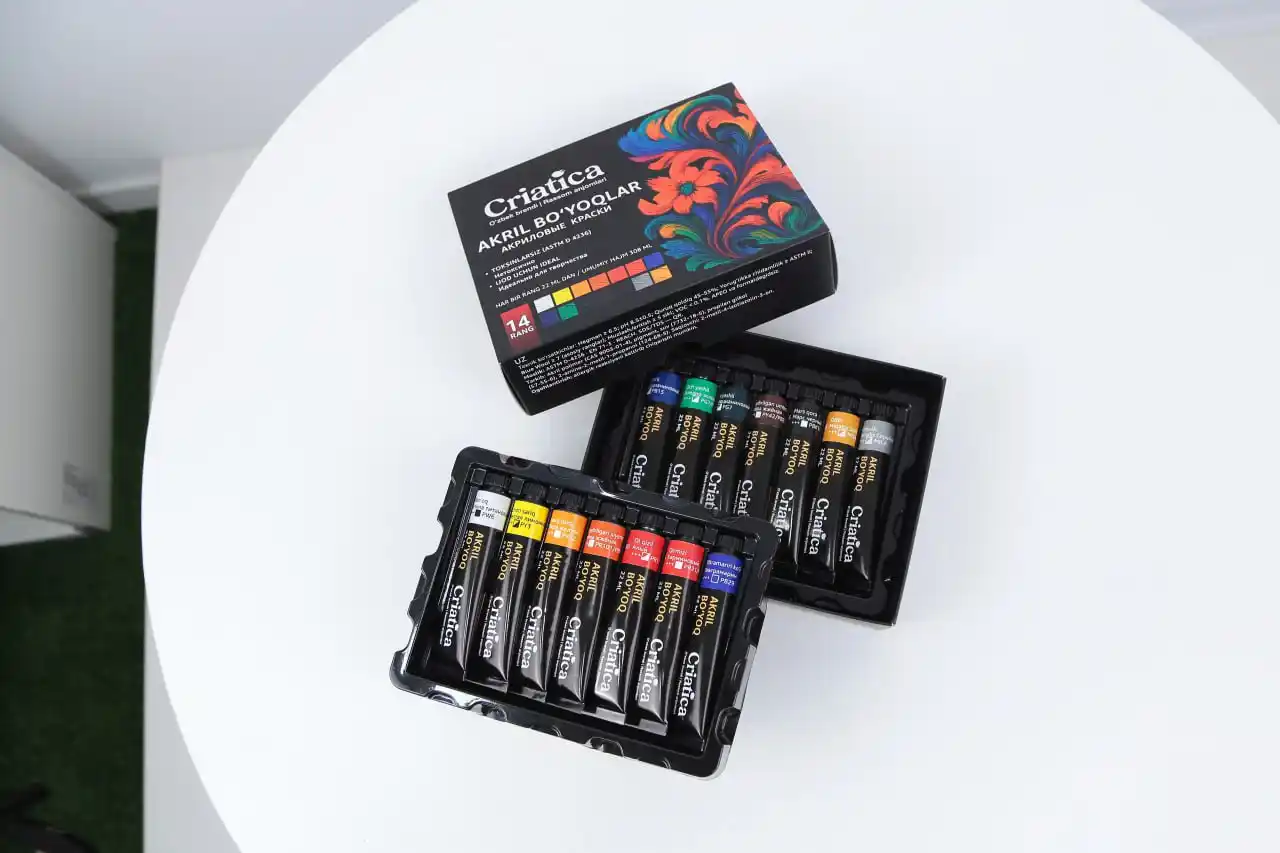 Набор для рисования CRIATICA®, акриловые краски, 14 цветов × 22 мл — подарочный набор