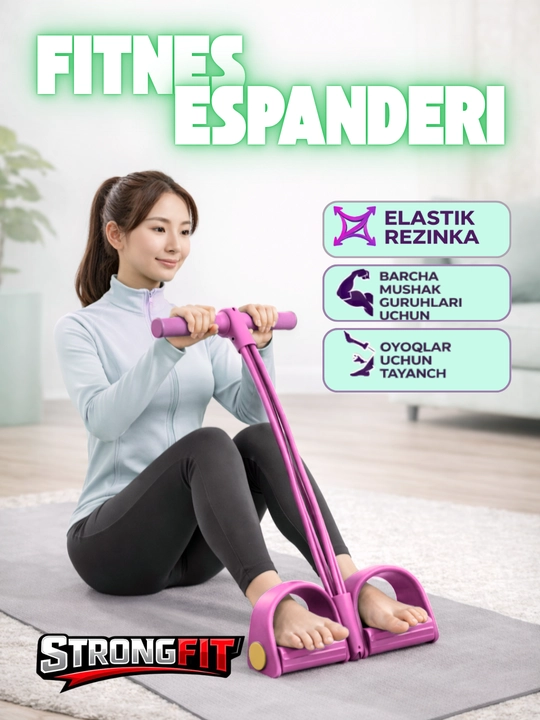 Fitnes espander – oyoq va qo‘l uchun elastik rezinka - 
