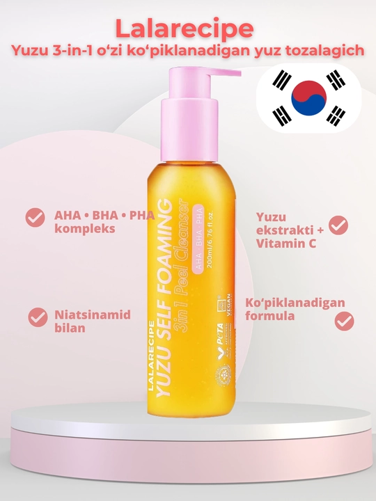 Lala Recipe yuz yuvish ko‘pik (foam cleanser) - terini tozalovchi yumshoq penka, 200 ml - 