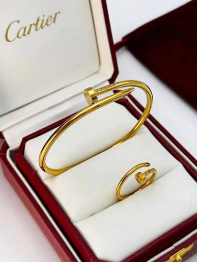 Женский браслет с кольцом Cartier Love, Cartier Clash, Cartier Nail, Bvlgari, Vanclef — FSNLADY-CARTIER-ТЕМНСЕР-18