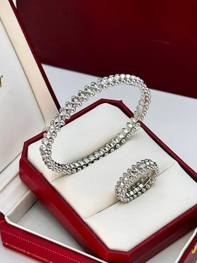 Женский браслет с кольцом Cartier Love, Cartier Clash, Cartier Nail, Bvlgari, Vanclef — FSNLADY-CARTIER-CЕРМЕЛ-17