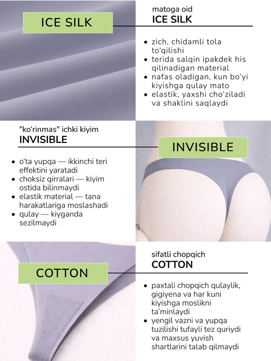 Ayollar uchun chokisiz byustgalter, suyakchasiz ichki kiyim, top, trusik, stringlar