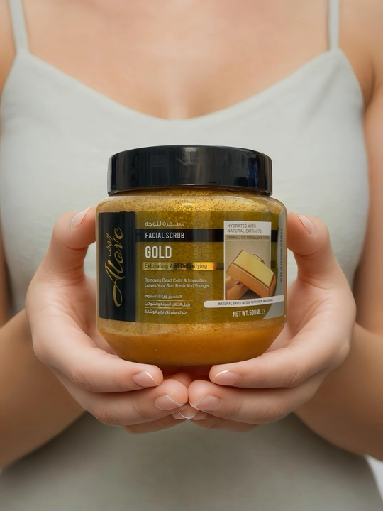 Отшелушивающий скраб для лица Alove Gold, с натуральными экстрактами, 500 мл