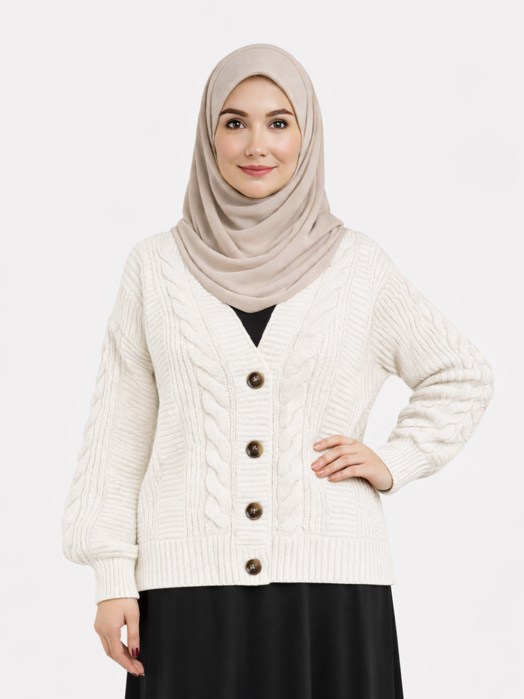 Женский oversize кардиган, зимний джемпер, кофта зимняя, ONE SIZE (48-54) - 
