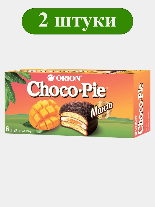 Choco-Pie Mango pirojnasi, 6 dona × 180 g × 2 qadoq - 