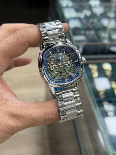 Мужские наручные часы Cartier Mechanics — TZTZ-CARTIER1-СИНИЙ
