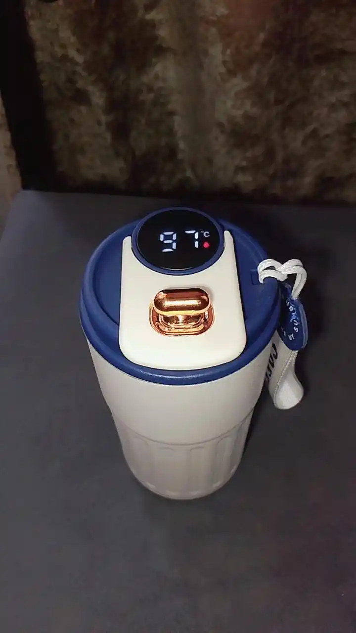 Termokrujka qahva uchun, termos krujka, harorat sensori bilan, 460 ml