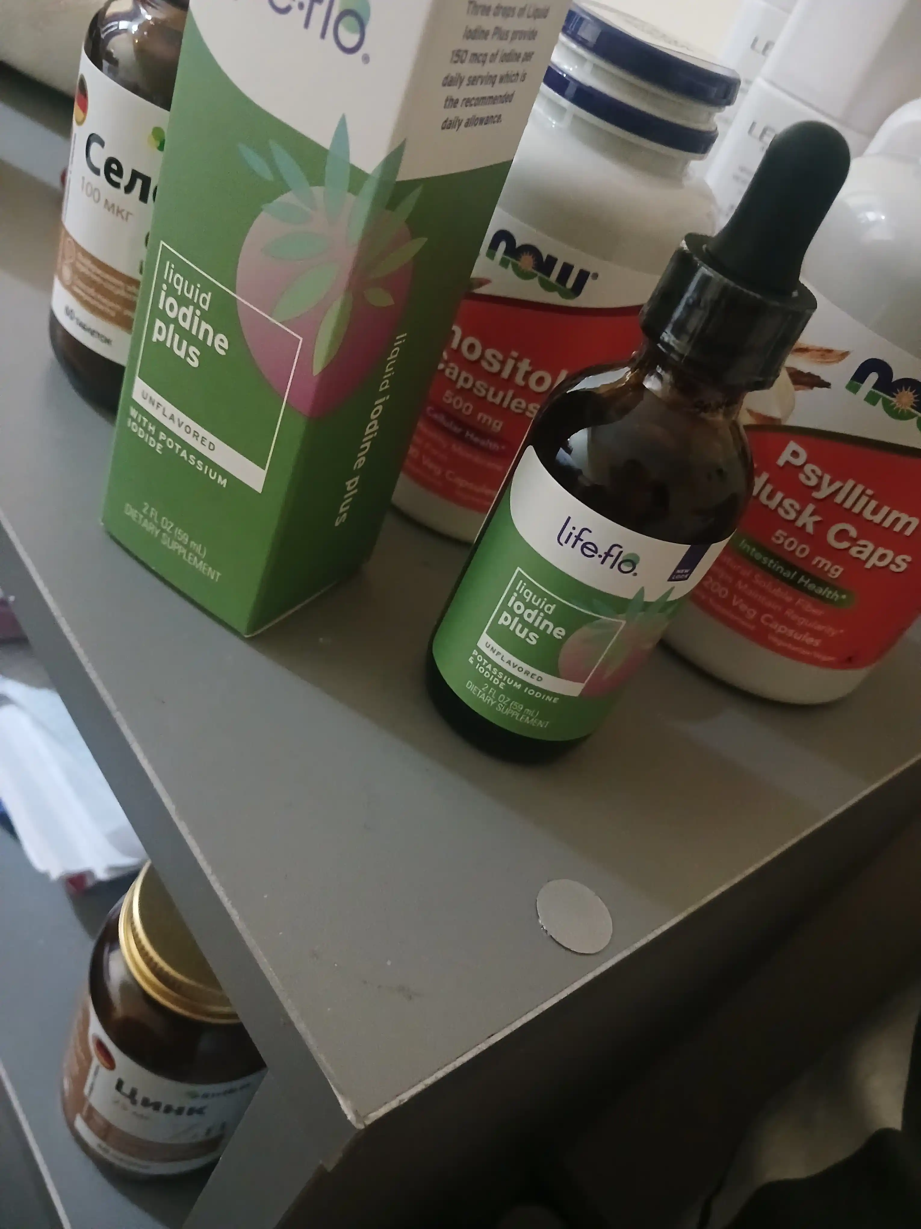 Life-flo Liquid Iodine Plus йод в каплях, поддержка щитовидной железы, 59 мл