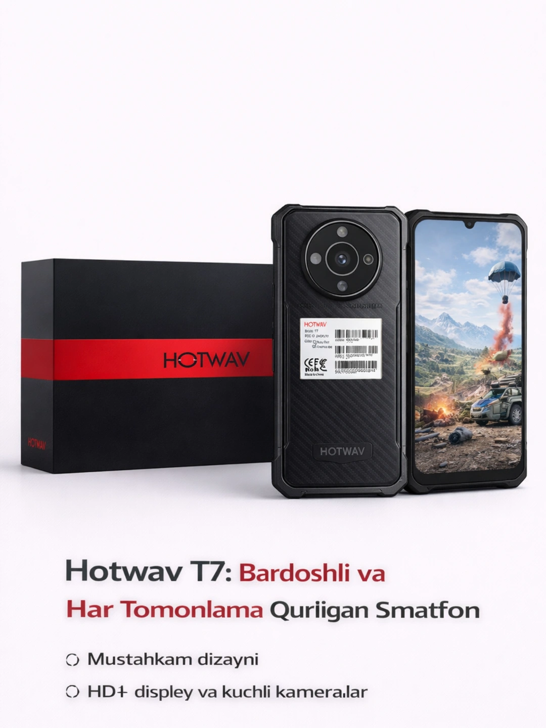 Смартфон Hotwav T7 4/128GB, 6280mAh, IP68/IP69K, NFC за 1469500 сум со скидкой 25%. Uzum Market