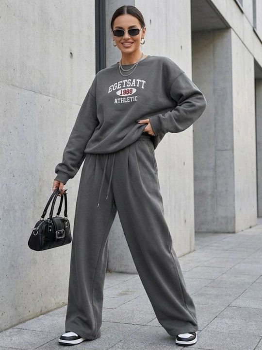 Ayollar oversize sport kostyumi, futbolka va shim S–5XL — ELLY FASHION - 