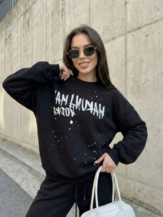 Ayollar oversize sport kostyumi, futbolka va shim S–5XL — ELLY FASHION - 