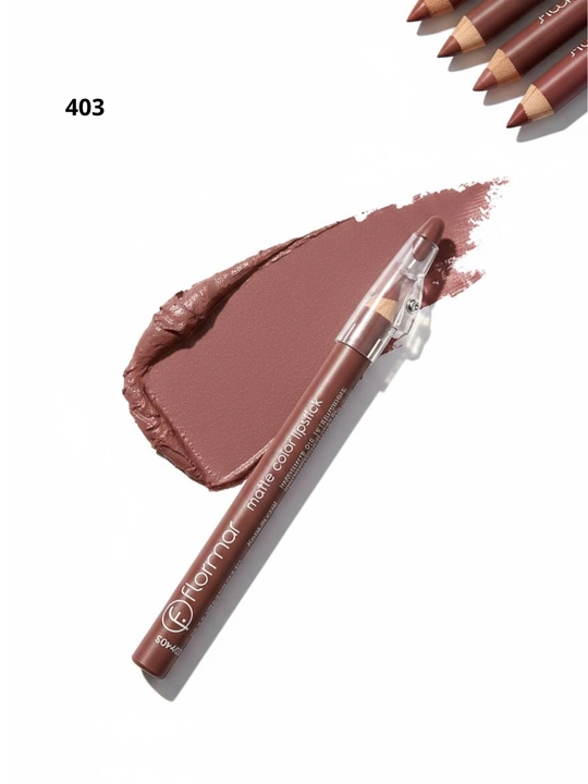 Карандаш для краски для губ Flormar, водостойкий, с точилкой, матовый, 12 разных цветов 