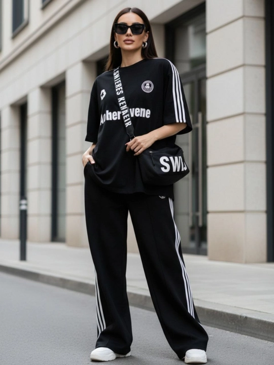 Ayollar sport kostyumi, futbolka va shim M–4XL — ELLY FASHION