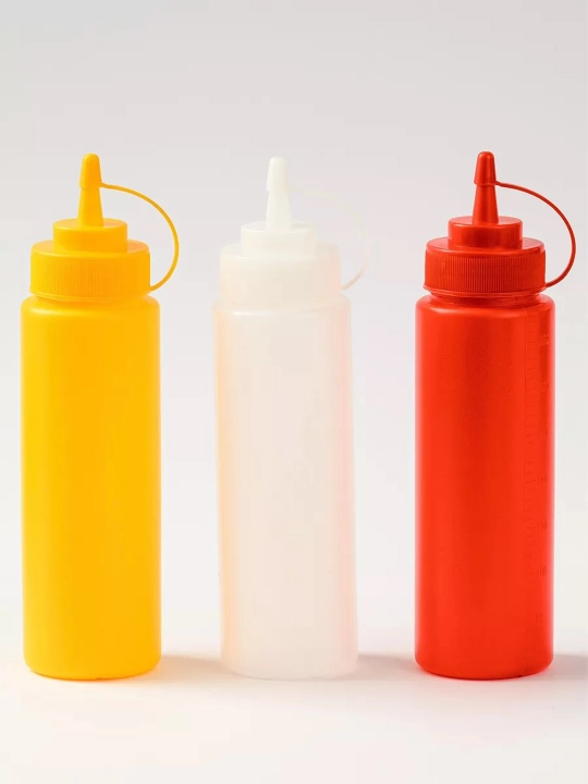 Dozatorli sous idishi — mayonez, ketchup va xantal uchun plastik butilka