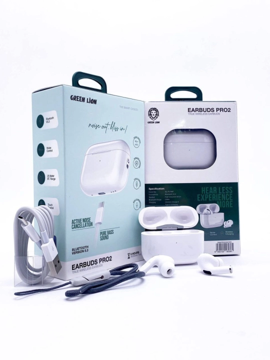 TWS Green Lion Earbuds Pro 2 minigarnituralari, shovqinni bekor qilish, Bluetooth 5.3 - 