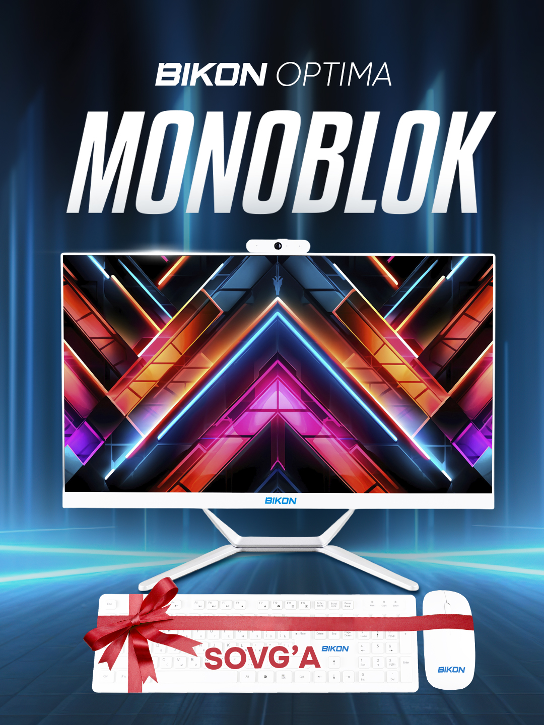 Monoblok BIKON 24" ekran, oq, Intel Core i7, SSD 128, 256, 512, 1000 GB, DDR3 8 GB
